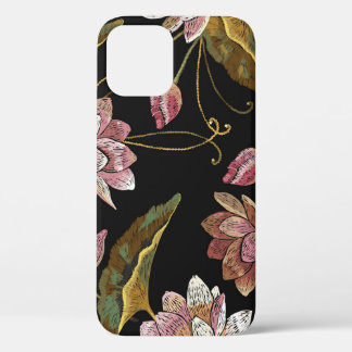 Borduurwerk Lotus bloemen Naadloos patroon Case-Mate iPhone Case