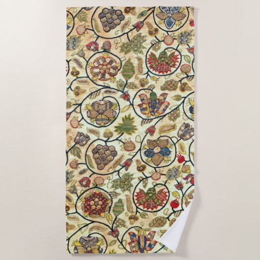 Borduurwerk met Fruit en Bloemen Strandlaken (Voorkant)