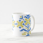 borduurwerk met Oekraïense kleuren Koffiemok (Voorkant rechts)