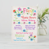 Borduurwerk Mexicaanse Fiesta Bridal Douche Uitnod Kaart (Staand voorkant)