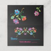 Borduurwerk Mexicaanse Fiesta tafelkaarten Plaatskaartje (Buitenkant ongevouwen)