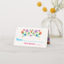 Borduurwerk Mexicaanse Fiesta tafelkaarten Plaatskaartje