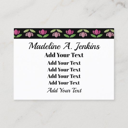 Borduurwerk - Mode - Seamstress Visitekaartje (Achterkant)