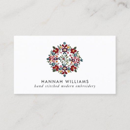 Borduurwerk Moderne QR-code Visitekaartje (Voorkant)