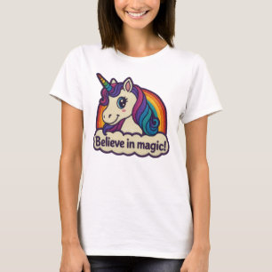 Borduurwerk Mythische Eenhoorn Magisch Gehoornde D T-shirt