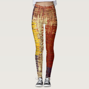 Borduurwerk ornament, gekleurde lijnen, bohemian s leggings