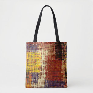 Borduurwerk ornament, gekleurde lijnen, bohemian s tote bag