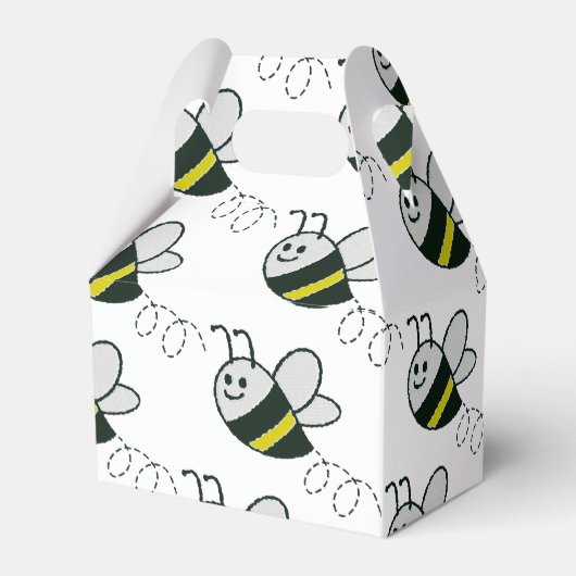 Borduurwerk Print Schattige Bijen Baby shower Bedankdoosjes (Achterkant)