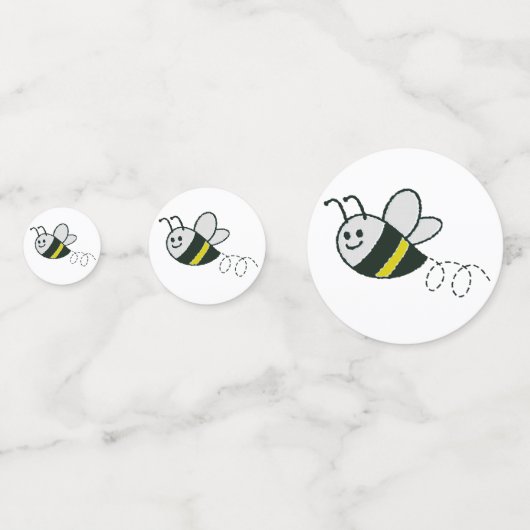 Borduurwerk Print Schattige Bijen Baby shower Confetti (Achterkanten)