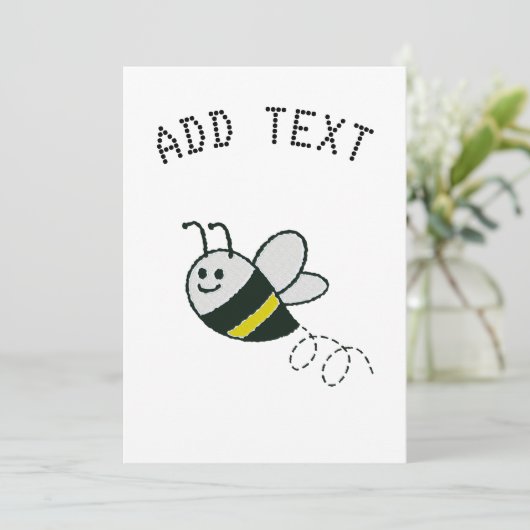 Borduurwerk Print Schattige Bijen Baby shower Kaart (Staand voorkant)