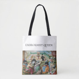 Borduurwerk Queen schilderij Scène Tote Bag