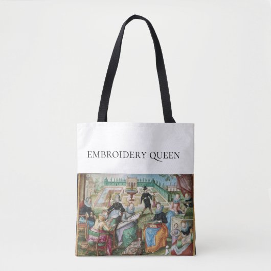 Borduurwerk Queen  schilderij Scène Tote Bag (Voorkant)