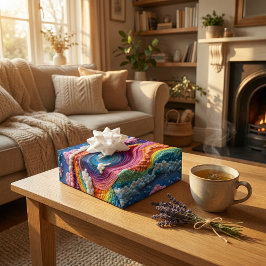 Borduurwerk Regenboog, Sky, en Cloud Design Inpakpapier Vel