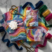 Borduurwerk Regenboog, Sky, en Cloud Design Inpakpapier Vel