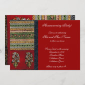  borduurwerk Rode Housewarming Kaart (Voorkant / Achterkant)