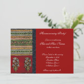  borduurwerk Rode Housewarming Kaart (Staand voorkant)