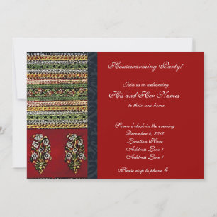  borduurwerk Rode Housewarming Kaart