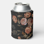 borduurwerk: rozen op zwart. blikjeskoeler (Blikje Achterkant)