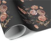  borduurwerk: rozen op zwart. cadeaupapier (Rol Hoek)