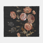  borduurwerk: rozen op zwart. fleece deken (Voorkant (Horizontaal))
