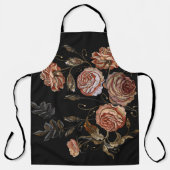  borduurwerk: rozen op zwart. schort (Voorkant)