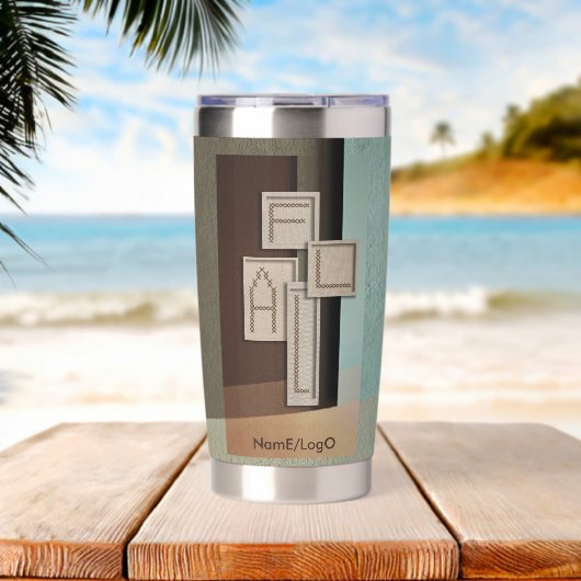 borduurwerk_voor_de_herfst geïsoleerde drinkbeker (Strand (Gedraaid) )