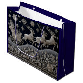 borduurwerk voor sleeën groot cadeauzakje (Voorkant Gekanteld)