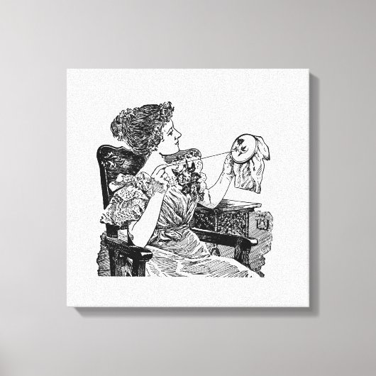 borduurwerk voor  vrouwen canvas afdruk (Voorkant)