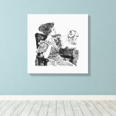 borduurwerk voor  vrouwen canvas afdruk (Insitu (Houten vloer))