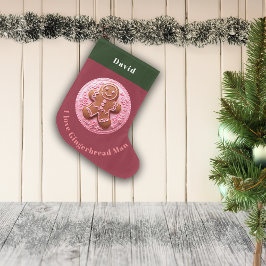 Borduurwerkeffect Kerst Gingerman aangepaste naam Grote Kerstsok