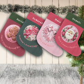 Borduurwerkeffect Kerst Gingerman aangepaste naam Grote Kerstsok