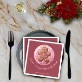 Borduurwerkeffect Kerst Gingerman aangepaste naam Servet