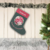 Borduurwerkeffect Kerstmis Poinsettia aangepaste n Grote Kerstsok