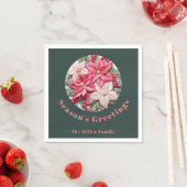 Borduurwerkeffect Kerstmis Poinsettia aangepaste n Servet (Insitu)