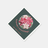 Borduurwerkeffect Kerstmis Poinsettia aangepaste n Servet (Hoek)