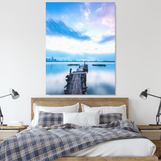Bordwandeling lucht en zee canvas afdruk (Insitu (Slaapkamer))
