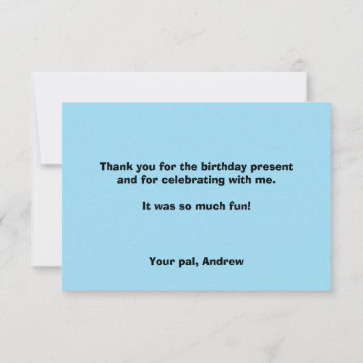 Bordwerf met dieren Verjaardfeest Dank je auto Bedankkaart (Achterkant)