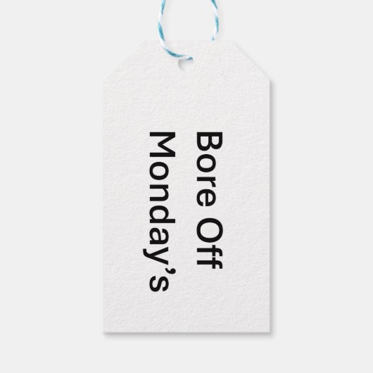 Bore Off Maandag Sarcastische Gift Label Cadeaulabel (Achterkant)