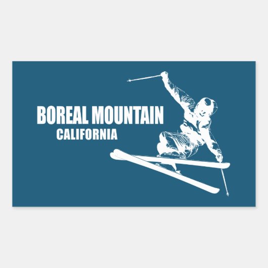 Boreal Mountain California skiër Rechthoekige Sticker (Voorkant)