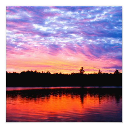 Boreal Sunset Landscape Photo Print Foto Afdruk (Voorkant)