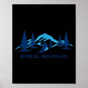 Boreale berg Californië skioord skiën skiër Poster