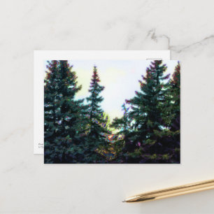 Boreale bosbomen Canada Artistiek Kleurrijk Briefkaart