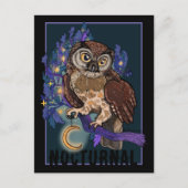 Boreale Night Tree Owl Nocural Feestdagenkaart (Voorkant)