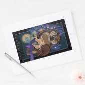 Boreale Night Tree Owl Nocural Rechthoekige Sticker (Envelop)