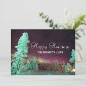 Borealis van de dageraad - de Groene Bomen van het Feestdagenkaart (Staand voorkant)