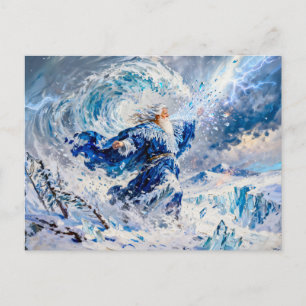 Boreas God van de Noordenwind uit de Griekse mytho Briefkaart