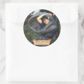 "Boreas" J. W. Waterhouse Pre-Raphaelite Bookplate Ronde Sticker (Tas)