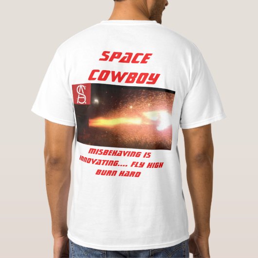 Borea's klein satellietorbitaal lanceersysteem. t-shirt (Achterkant)
