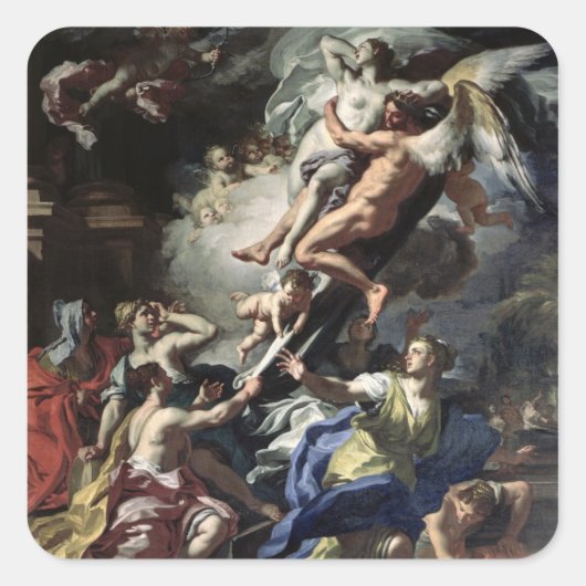 Boreas ontvoert Oreithyia Vierkante Sticker (Voorkant)