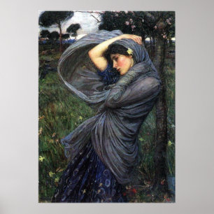 Boreas pre-Raphaelite Poster door John W. Waterhou